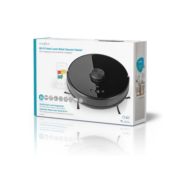 Robotstofzuiger Nedis Smartlife wifi laser 3-in-1 zwart