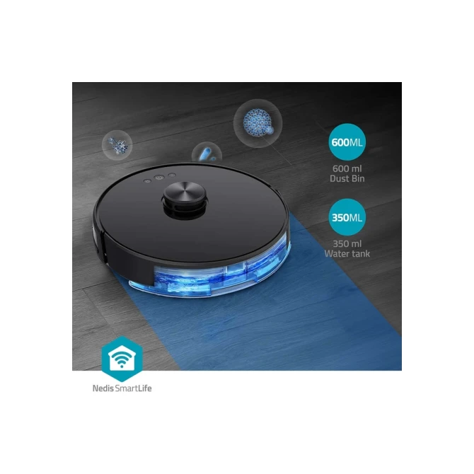 Robotstofzuiger Nedis Smartlife wifi laser 3-in-1 zwart