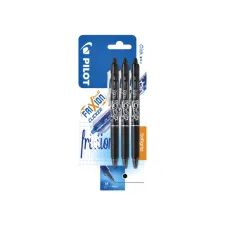 Rollerpen PILOT friXion clicker medium zwart blister à 3 stuks