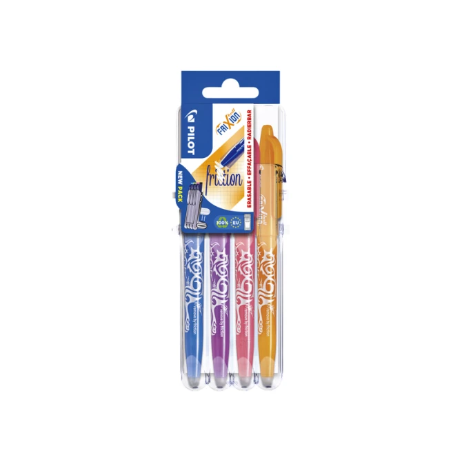 Rollerpen PILOT friXion medium fun assorti Set2Go à 4 stuks