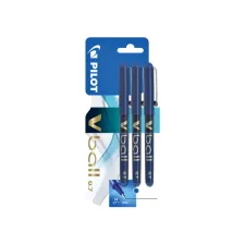 Rollerpen PILOT V-Ball 07 medium blauw blister à 3 stuks Rollerpen PILOT V-Ball 07 medium blauw blister à 3 stuks