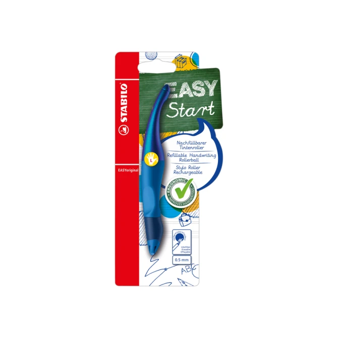 Rollerpen STABILO Easyoriginal linkshandig hologr ed M blauw blister