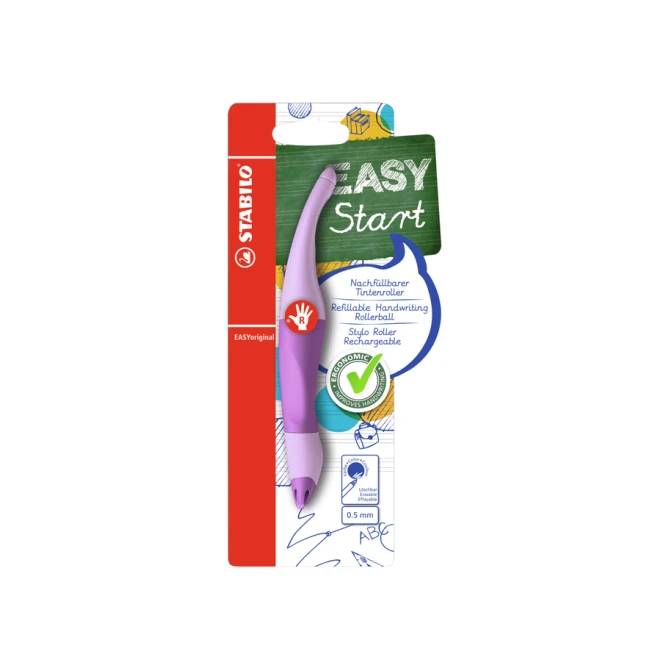 Rollerpen STABILO Easyoriginal  rechtshandig medium pastel lila blush blister à 1 stuk