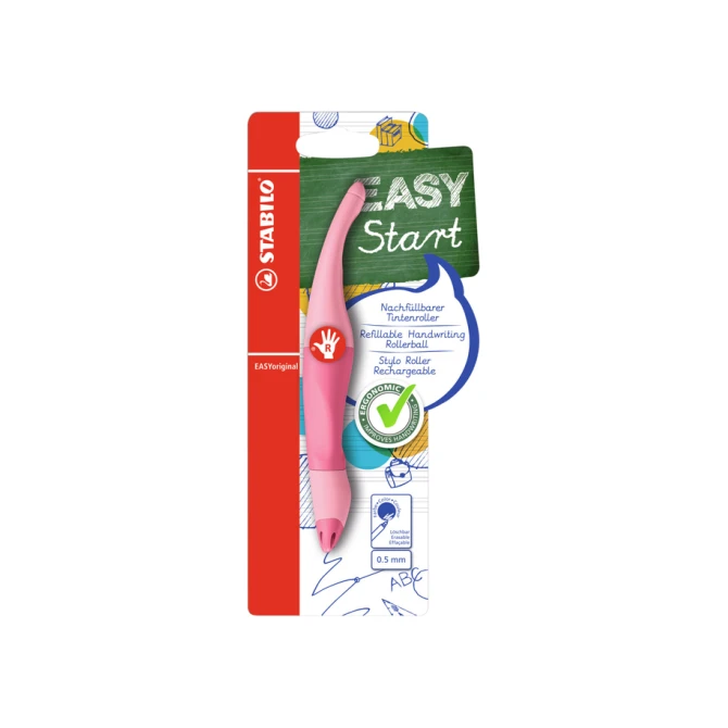 Rollerpen STABILO Easyoriginal  rechtshandig medium pastel poederroze blister à 1 stuk