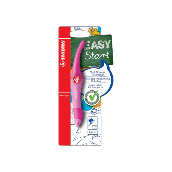 Rollerpen STABILO Easyoriginal rechtshandig roze/lichtroze blister à 1 stuk