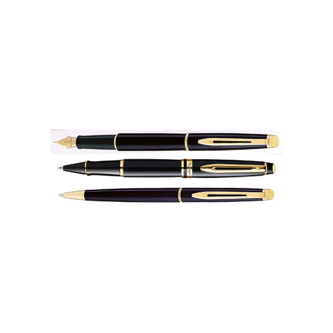Rollerpen Waterman Expert black lacquer GT fijn