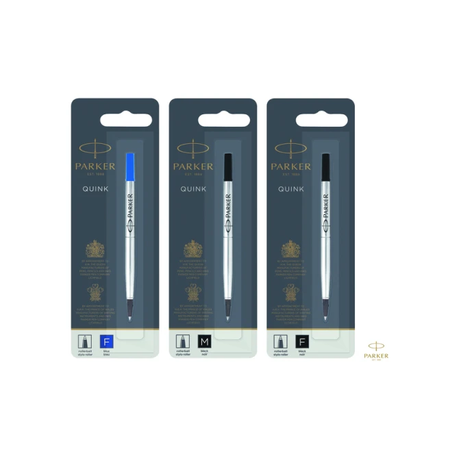 Rollerpenvulling Parker Quink fijn blauw blister à 1 stuk