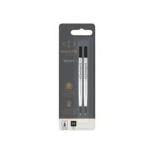 Rollerpenvulling Parker Quink medium zwart blister à 2 stuks
