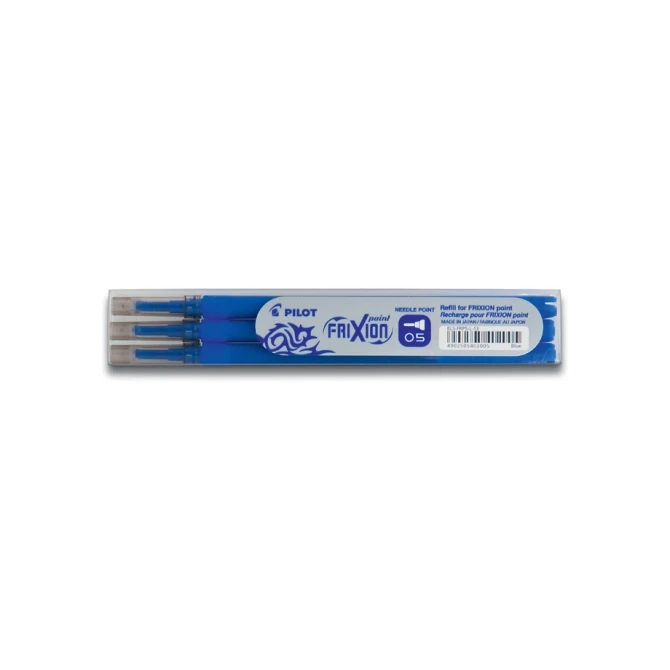 Rollerpenvulling PILOT friXion fijn blauw set à 3 stuks