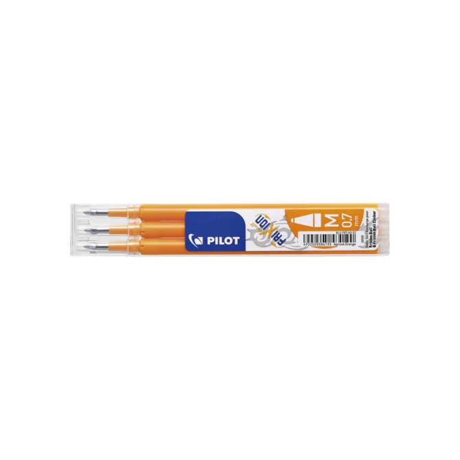 Rollerpenvulling Pilot friXion medium abrikoos oranje set à 3 stuks
