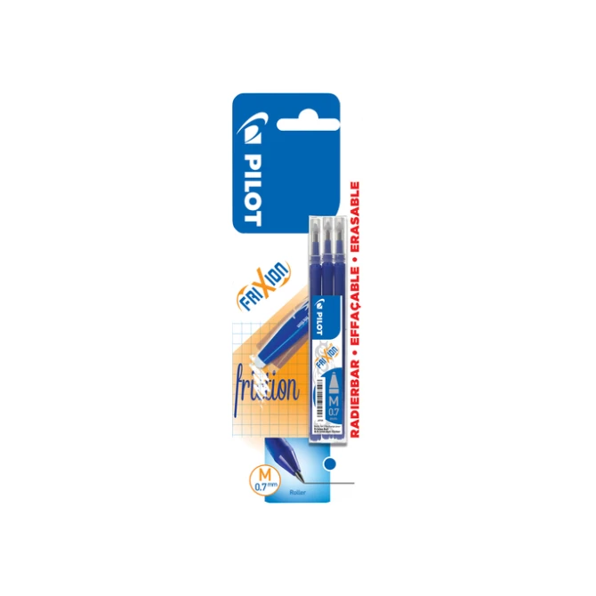 Rollerpenvulling PILOT friXion medium blauw blister à 3 stuks