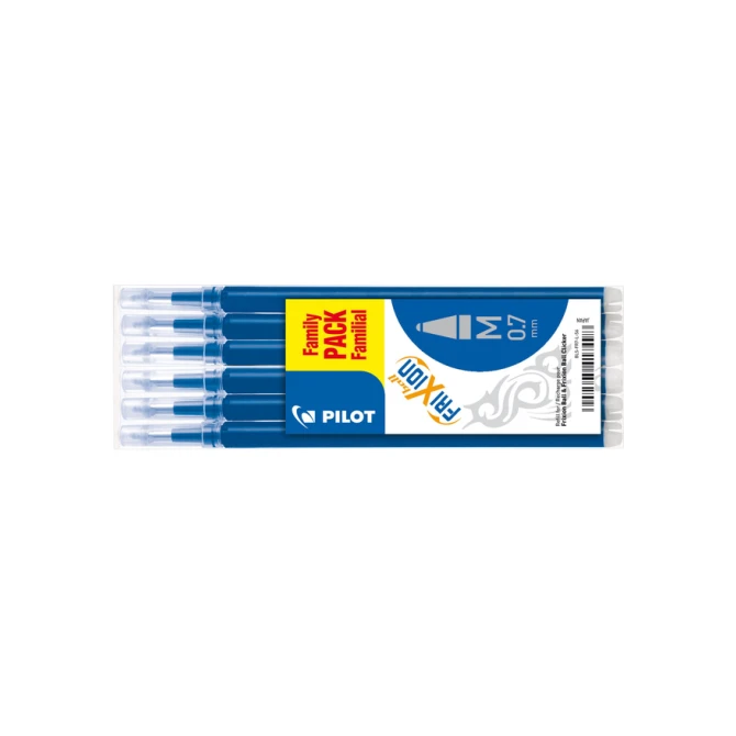 Rollerpenvulling PILOT friXion medium blauw set à 6 stuks