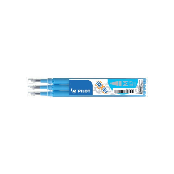 Rollerpenvulling PILOT friXion medium lichtblauw set à 3 stuks
