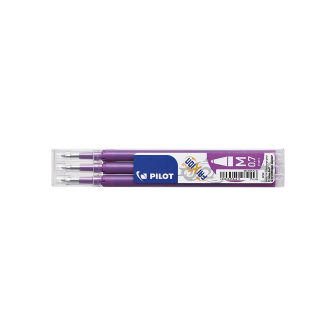 Rollerpenvulling Pilot friXion medium paars set à 3 stuks