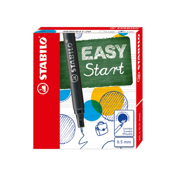 Rollerpenvulling STABILO Easyoriginal fijn blauw doosje à 20 stuks