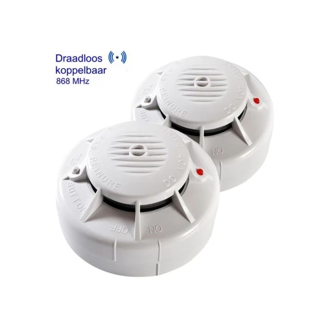 Rookmelder Fito optisch inclusief 3V lithium batterij draadloos koppelbaar