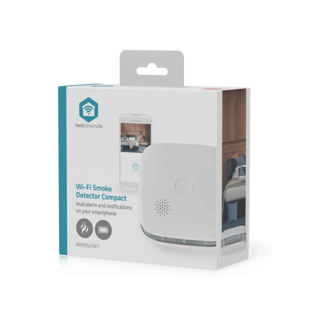 Rookmelder Nedis Smartlife Wifi 10 jaar sensor wit