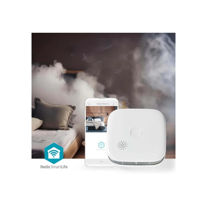 Rookmelder Nedis Smartlife Wifi 10 jaar sensor wit