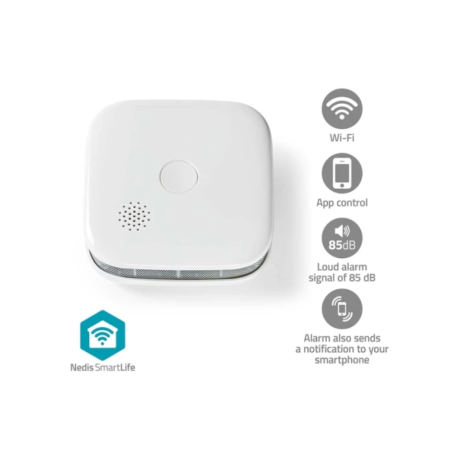 Rookmelder Nedis Smartlife Wifi 10 jaar sensor wit