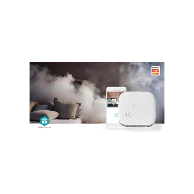 Rookmelder Nedis Smartlife Wifi 10 jaar sensor wit