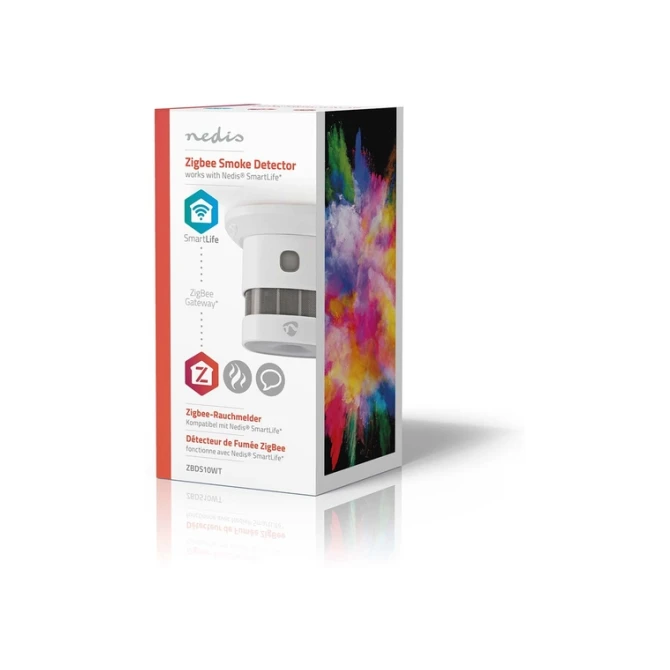 Rookmelder Nedis Smartlife Zigbee 3.0 Wifi 10 jaar sensor wit