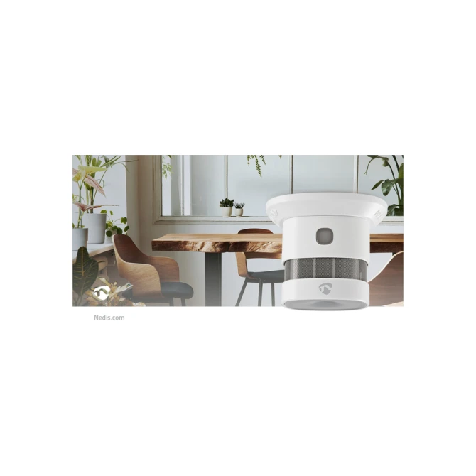 Rookmelder Nedis Smartlife Zigbee 3.0 Wifi 10 jaar sensor wit