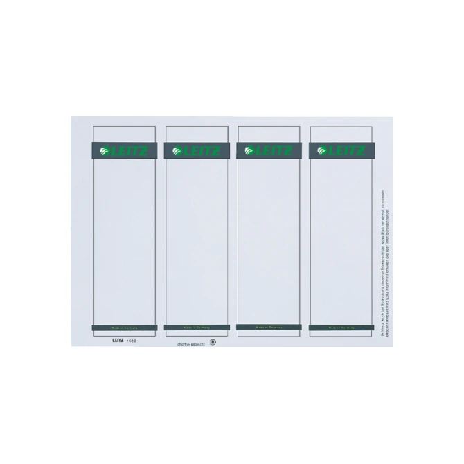 Rug-insteekkaart Leitz breed 56x190mm wit 100 stuks