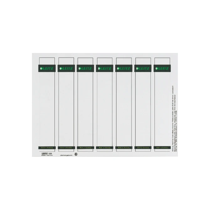 Rug-insteekkaart Leitz smal/kort 31x190mm wit 175 stuks