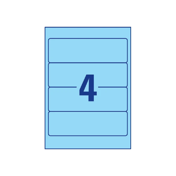 Rugetiket Avery breed 61x192mm zelfklevend blauw