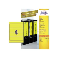 Rugetiket Avery breed 61x192mm zelfklevend geel 100 vel