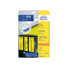 Rugetiket Avery breed 61x192mm zelfklevend geel 20 vel