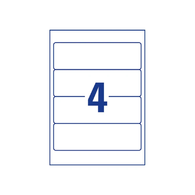 Rugetiket Avery Zweckform breed 59x192mm zelfklevend wit 25 vel