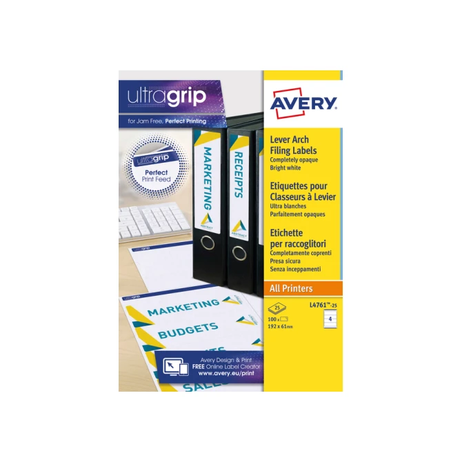 Rugetiket Avery Zweckform breed 61x192mm zelfklevend wit