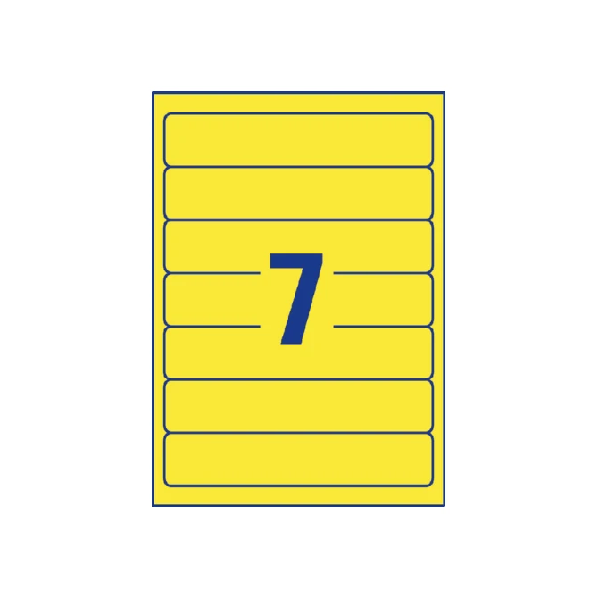 Rugetiket Avery Zweckform smal 38x192mm zelfklevend geel
