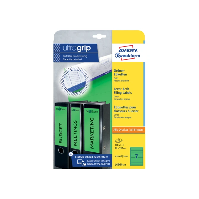 Rugetiket Avery Zweckform smal 38x192mm zelfklevend groen