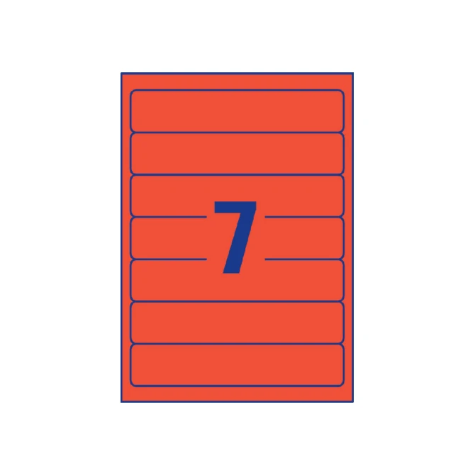 Rugetiket Avery Zweckform smal 38x192mm zelfklevend rood