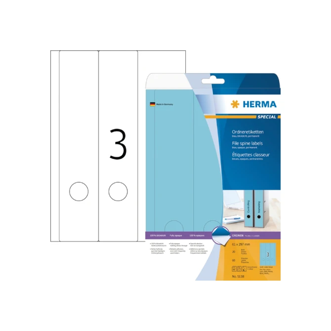 Rugetiket HERMA 5090 smal 38x192mm zelfklevend wit