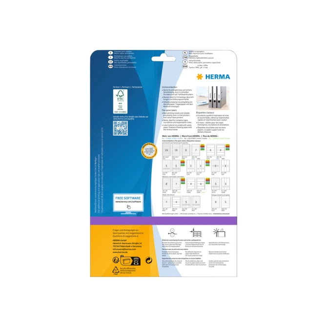 Rugetiket HERMA 5123 192x59mm zelfklevend wit 100 etiketten