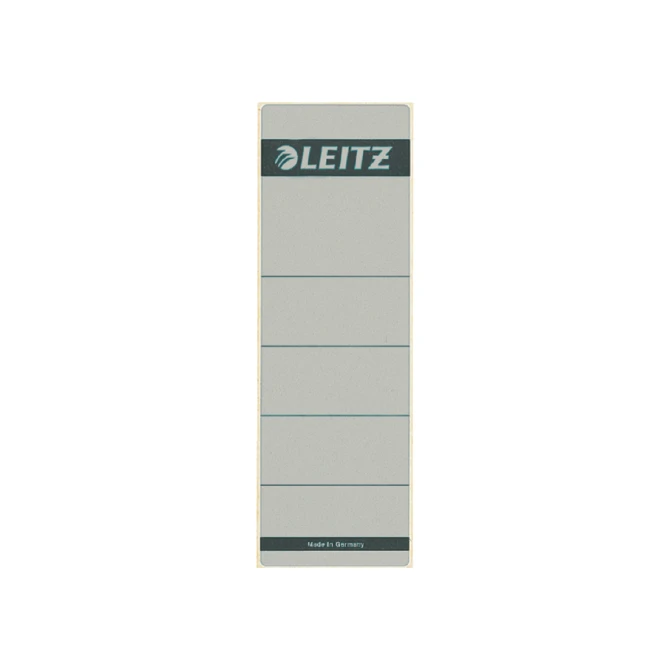 Rugetiket Leitz breed/kort 62x192mm zelfklevend grijs 10 stuks