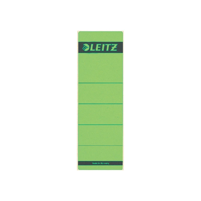 Rugetiket Leitz breed/kort 62x192mm zelfklevend groen 10 stuks
