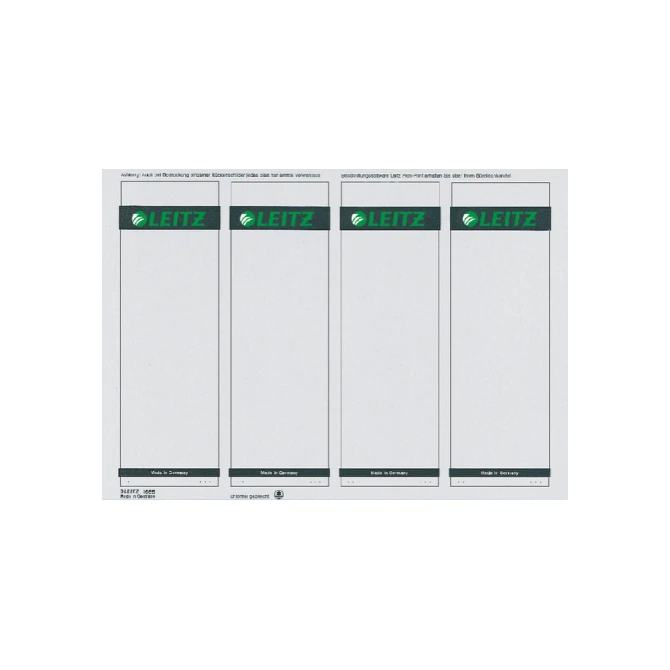 Rugetiket Leitz breed/kort 62x192mm zelfklevend wit 100 stuks