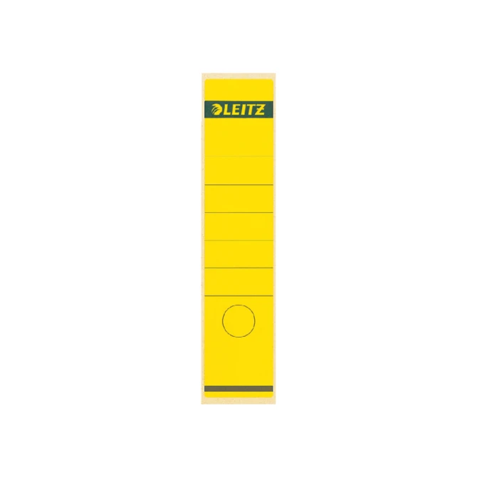 Rugetiket Leitz breed/lang 62x285mm zelfklevend geel 10 stuks