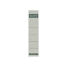 Rugetiket Leitz smal/kort 39x192mm zelfklevend grijs 10 stuks