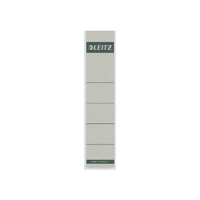 Rugetiket Leitz smal/kort 39x192mm zelfklevend grijs 10 stuks
