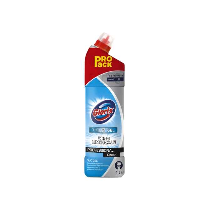 Sanitairreiniger Glorix Pro Formula Toilet Gel Ocean zonder bleek 1000ml