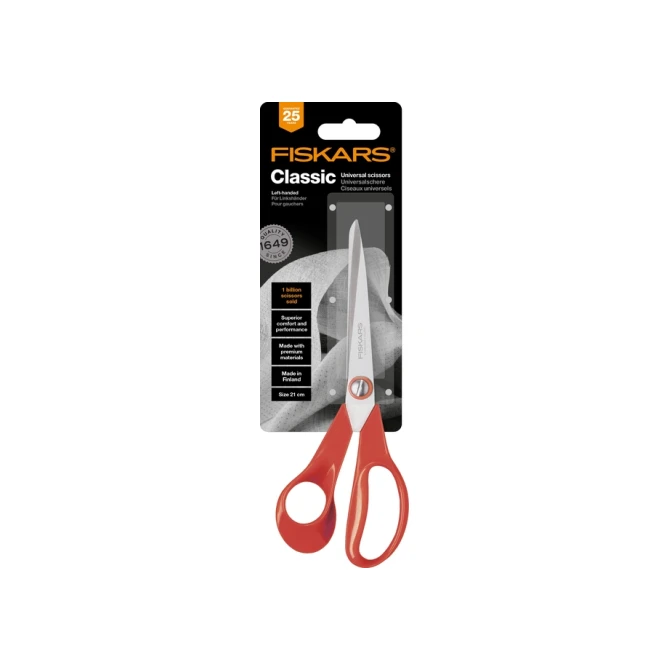 Schaar Fiskars Classic universeel 21cm links rood