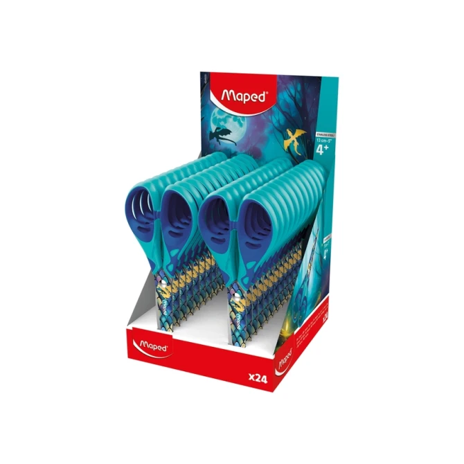 Schaar Maped Dragon 13cm display à 24 stuks blauw