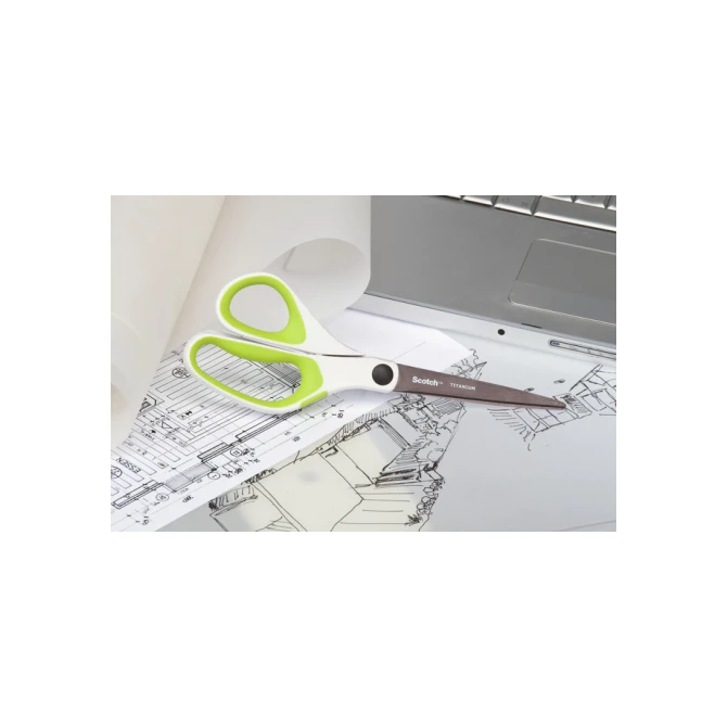 Schaar Scotch 20cm titanium met groot oog groen blister