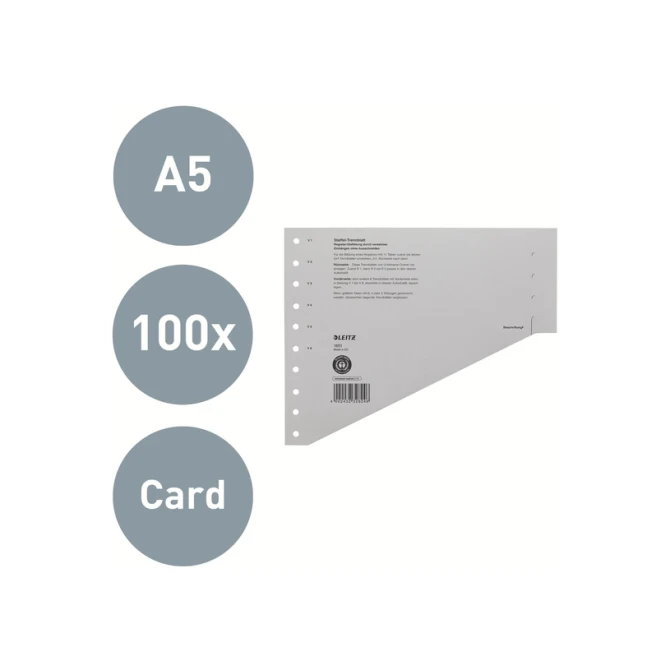 Scheidingsbladen Leitz A4 karton 200gr 11-gaats grijs 100 stuks