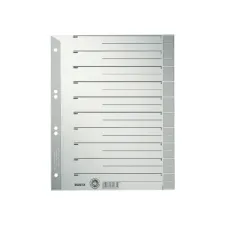 Scheidingsbladen Leitz A4 karton 230gr 6-gaats grijs 100 stuks